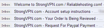 VPN Order eMails