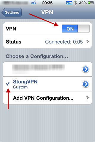 iPhone VPN Connected