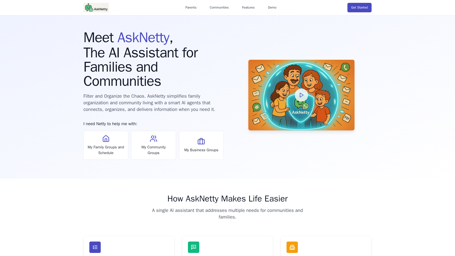 Screenshot of AskNetty.AI project